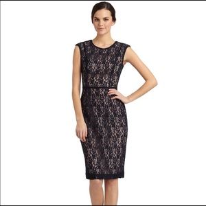 French Connection women Navy  Fast Angela lace dress size 8